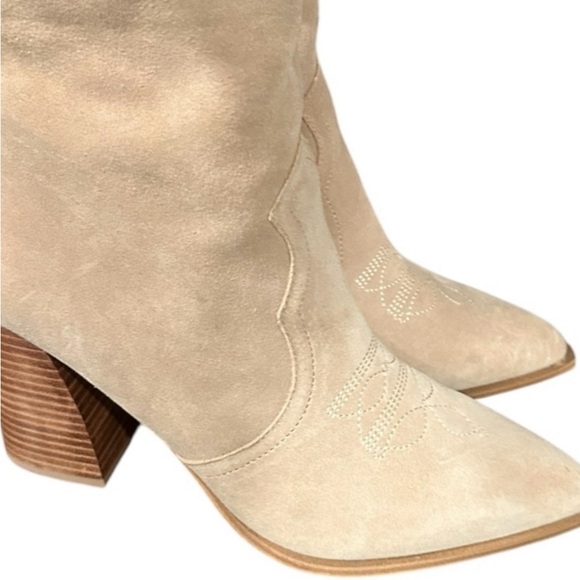 Steve Madden Stable Sand Suede Western Cowboy Ankle Zipper Booties Boots 11 NEW - Picture 2 of 14